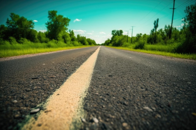 Photo route en été sans aucune image de gros plan de trafic d'asphalte ai générative