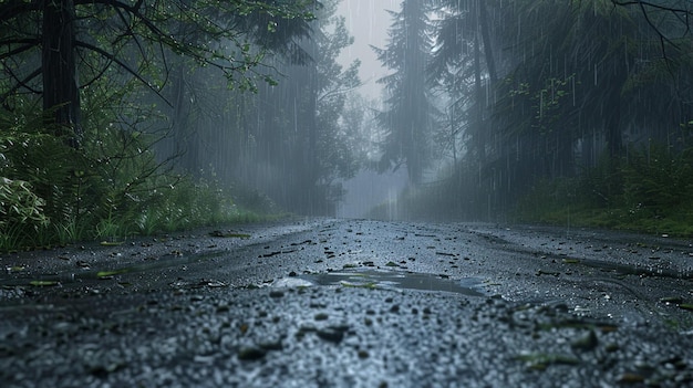 Route de la forêt pluvieuse Atmosphère brumeuse Image