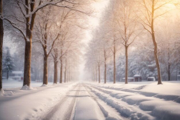 Route d'hiver à la campagne