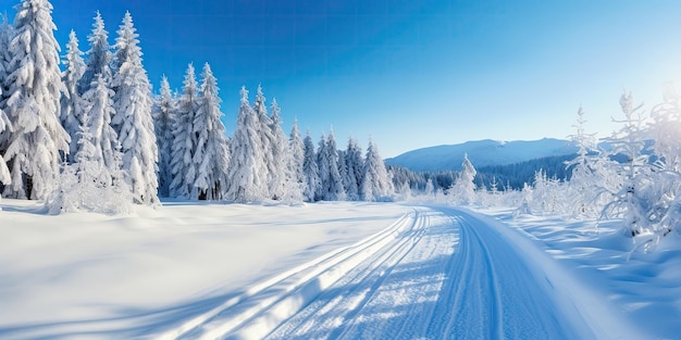 Route d'hiver enneigée