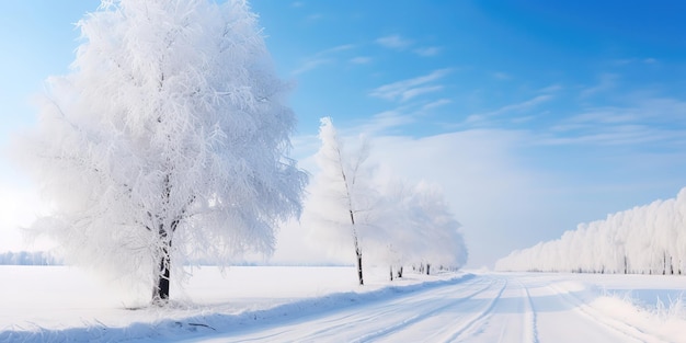 Route d'hiver enneigée