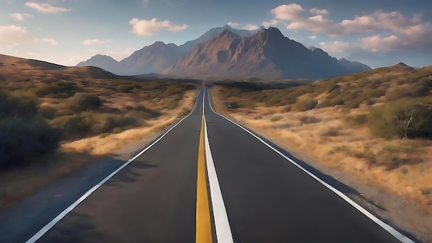 Route avec des lignes blanches