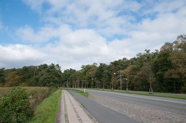 Route près du lac Soro au Danemark