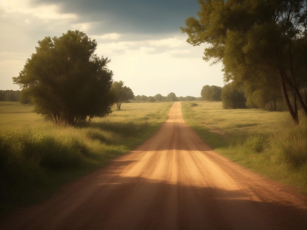 Photo une route avec une route qui a un arbre sur elle