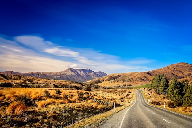 Route à travers la Nouvelle-Zélande