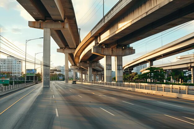 Route de la ville avec viaduc