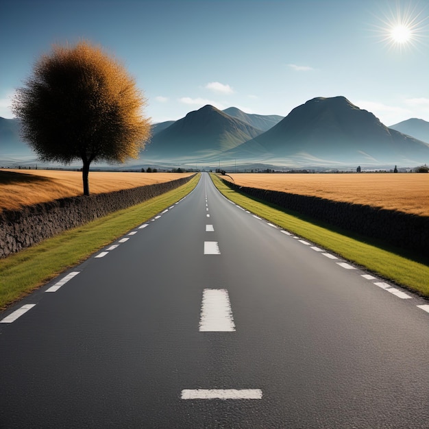 routes à la campagne routes asphaltées vides et paysage rural