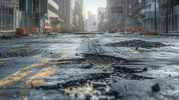 Des routes urbaines dynamiques dans le centre-ville Des dérives dans les rues de la ville