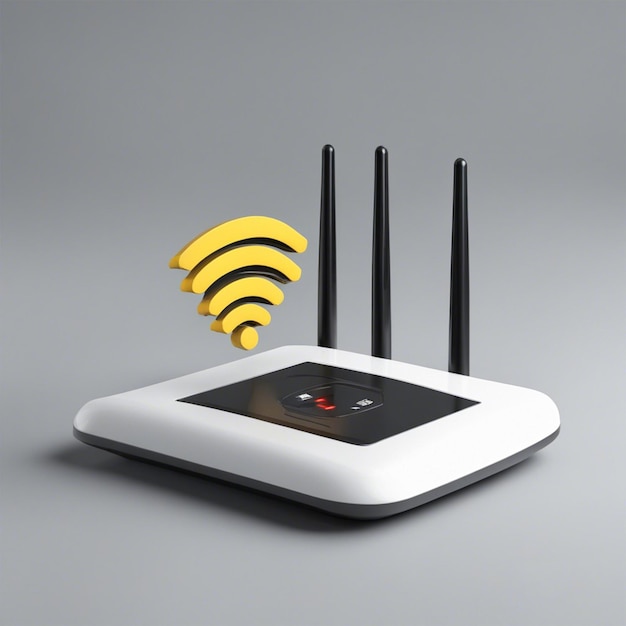 Photo routeur wifi avec signal généré avec ia