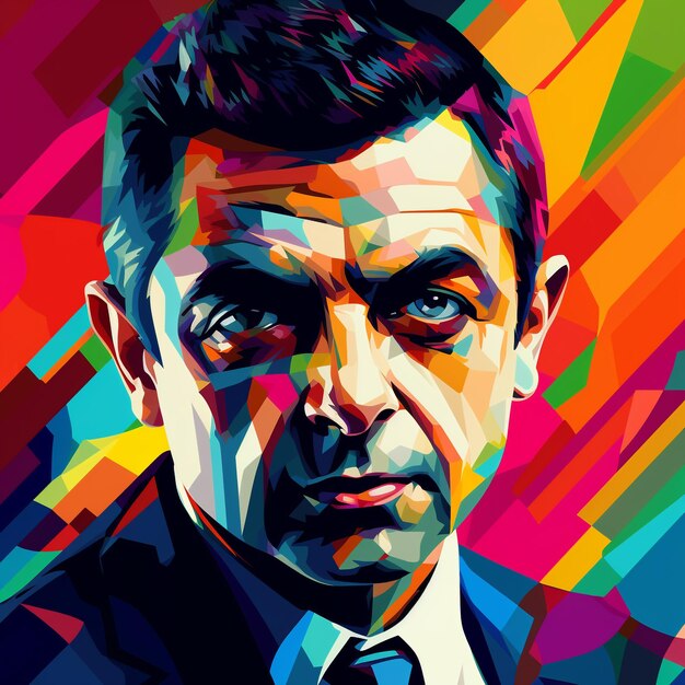 Rowan Sebastian Atkinson dans le style de Wpap