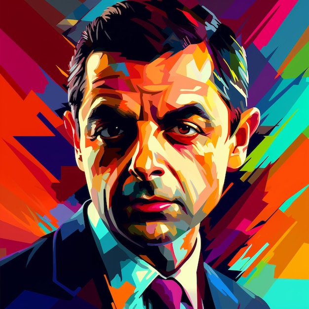 Rowan Sebastian Atkinson dans le style de Wpap