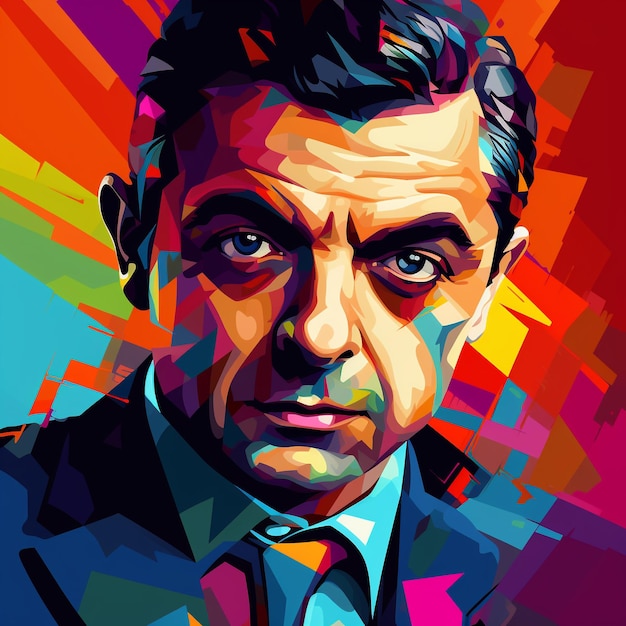 Rowan Sebastian Atkinson dans le style de Wpap