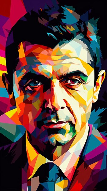 Rowan Sebastian Atkinson dans le style de Wpap