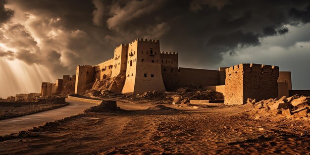 Royaume d'Arabie Saoudite une ancienne forteresse sous le soleil battant