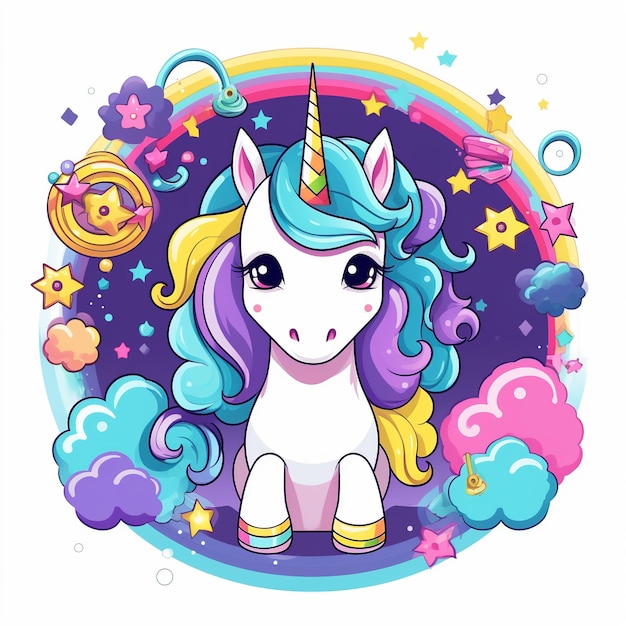 Le royaume enchanteur de notre majestueuse licorne un symbole d'espoir magique et d'amour génératif Ai