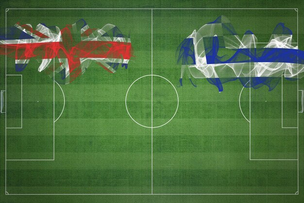 Royaume-Uni contre Grèce Match de football couleurs nationales drapeaux nationaux terrain de football jeu de football concept de compétition espace de copie