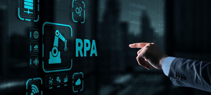 Photo rpa robotic process automation système big data et concept d'entreprise