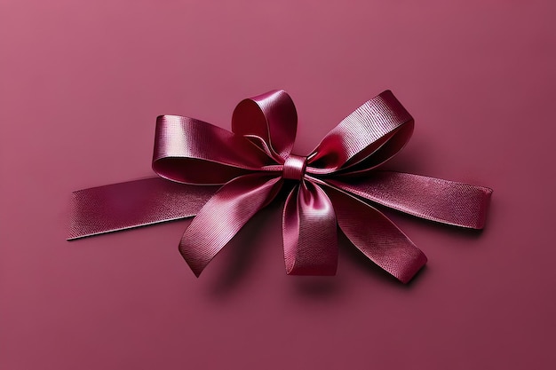 Ruban arc ruban rose vif isolé sur fond transparent vue de dessus copie espace pour carte de voeux cadeau