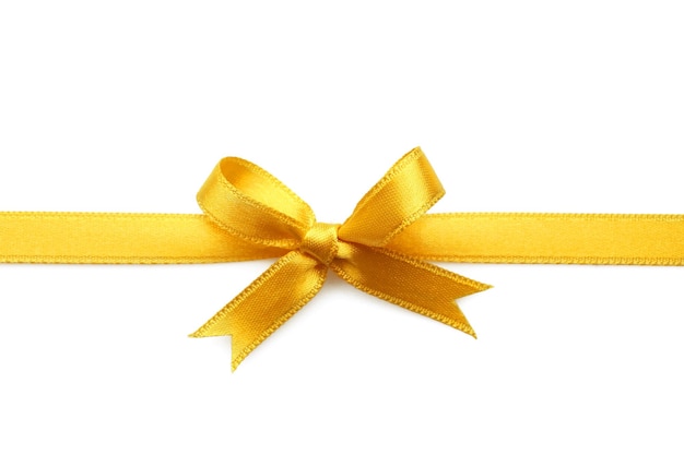 Un ruban doré sur fond blanc