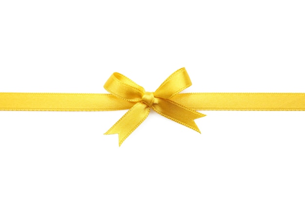 Un ruban jaune sur fond blanc