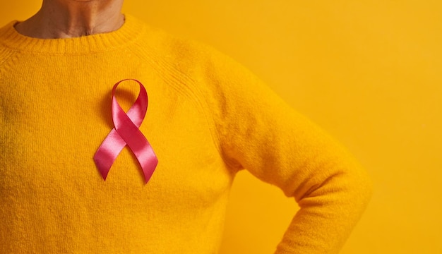 Ruban rose comme symbole de sensibilisation au cancer du sein