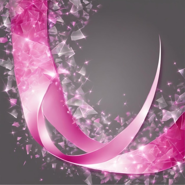 Photo un ruban rose magique pour une femme atteinte de cancer du sein.