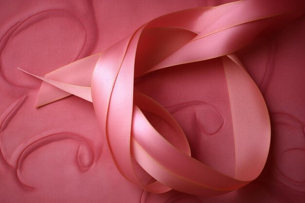un ruban rose avec un noeud dessus