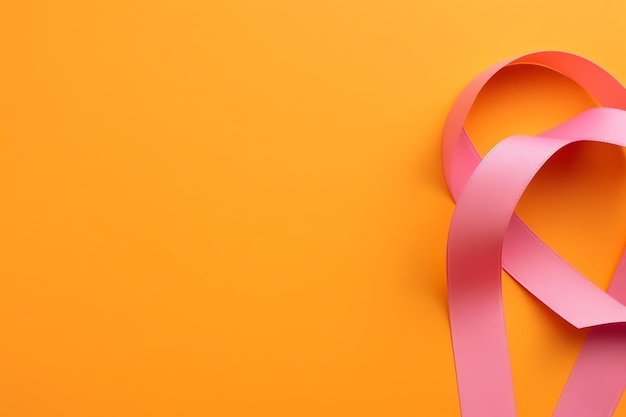 Photo ruban rose ou violet comme symbole de sensibilisation au cancer du sein ou à l'épilepsie et espace de copie journée mondiale contre le cancer