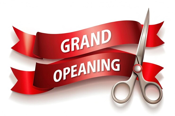 Photo un ruban rouge avec le texte "grand opening" et des ciseaux 1