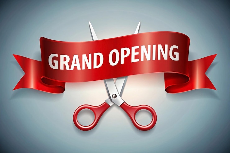 Photo un ruban rouge avec le texte "grand opening" et des ciseaux 1