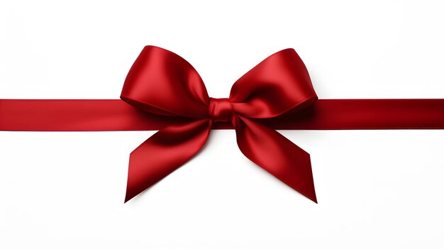 Ruban rouge vif et festif avec nœud parfait pour les cadeaux de célébrations