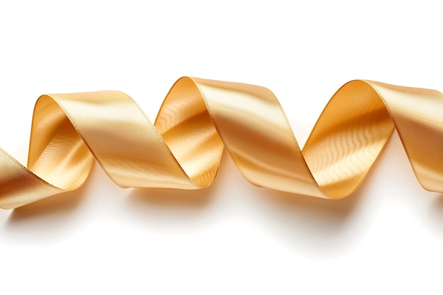 Ruban de satin doré isolé sur fond blanc rendu 3D
