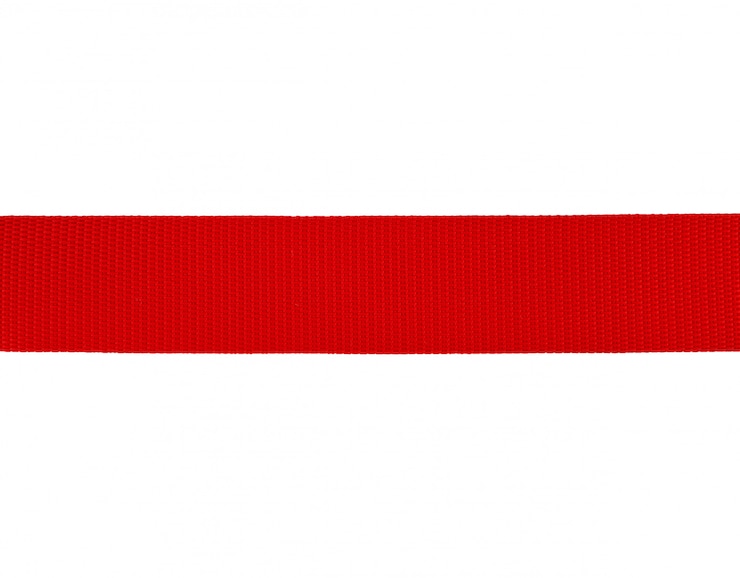 Photo ruban textile rouge isolé sur blanc