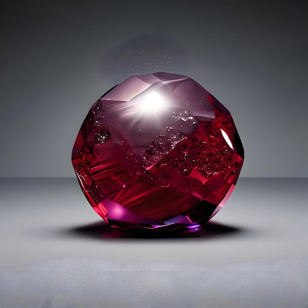 Ruby Sphere Glowing Gemstone