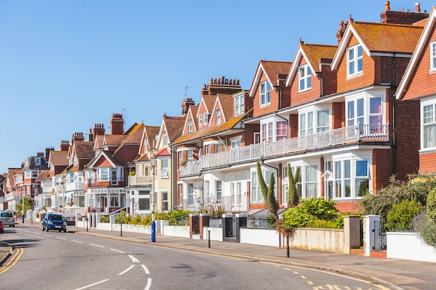 Rue en Angleterre avec des maisons typiques