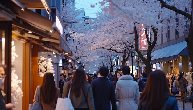 Photo une rue animée de tokyo le jour blanc