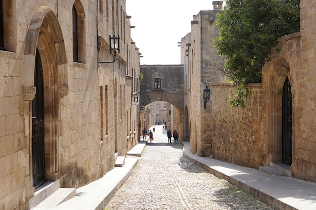 Rue des Chevaliers de la ville de Rhodes Grèce