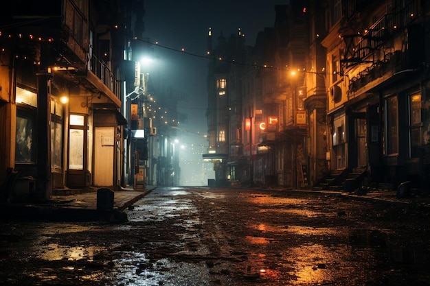 Une rue dans la nuit