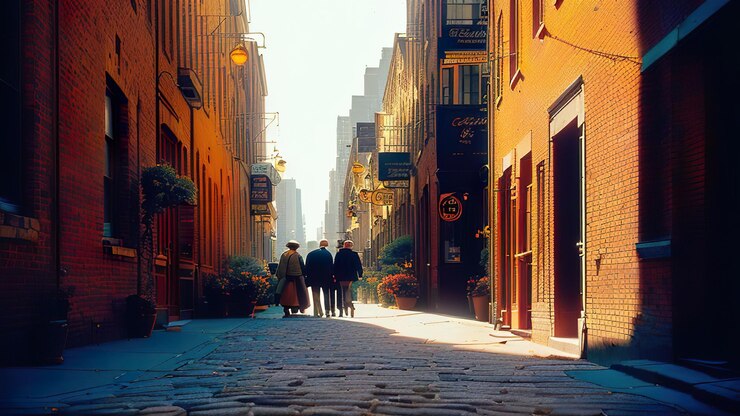 Photo une rue dans la vieille ville d'oslo