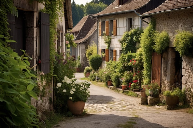 Photo une rue dans le village de la personne