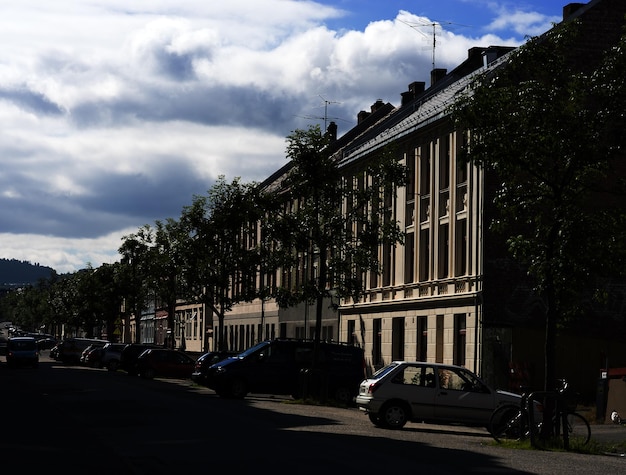 Rue diagonale de la Norvège en fond d'ombre hd