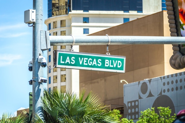 Rue du boulevard Las Vegas Boulevard et panneau de signalisation