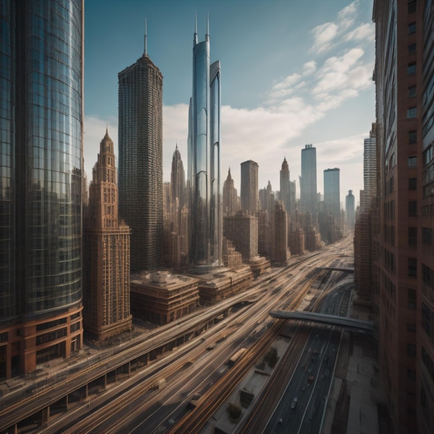 Une rue du Chicago du futur