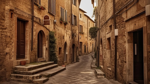 Une rue du village de san gimignano