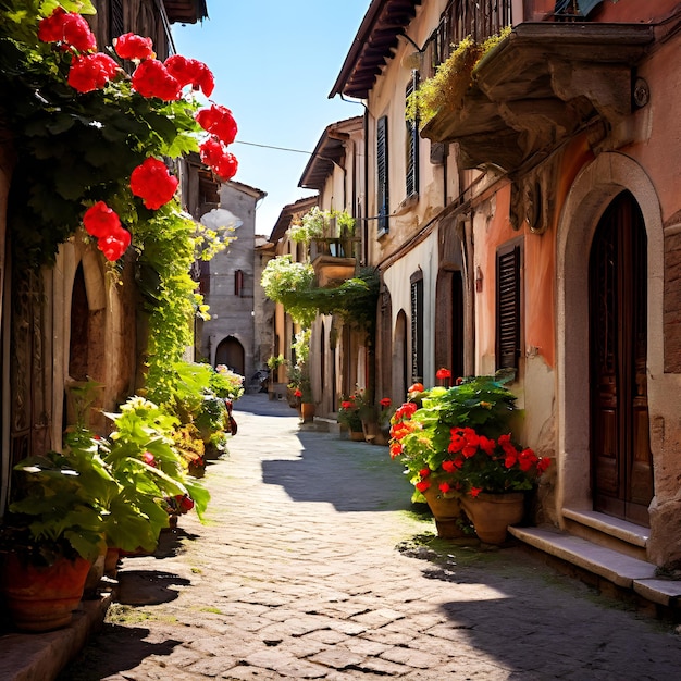 Rue étroite à Bologne Emilia Romagna Italie