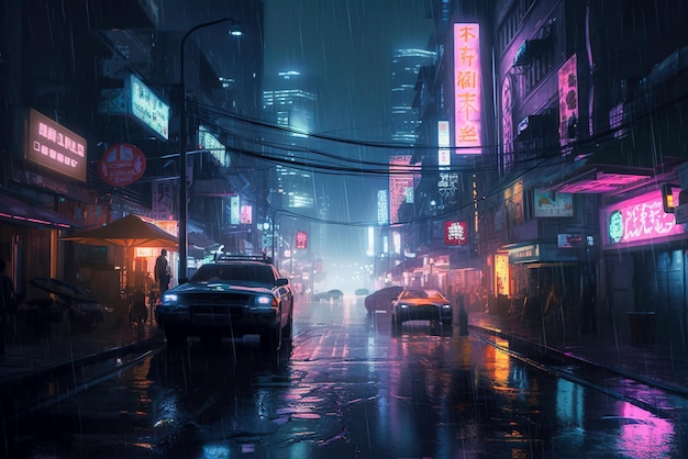 Rue étroite la nuit Chine Generative AI