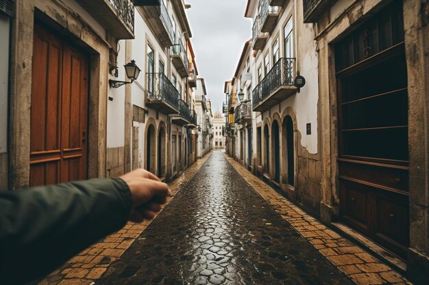 Rue extérieure regardant la beauté des mains