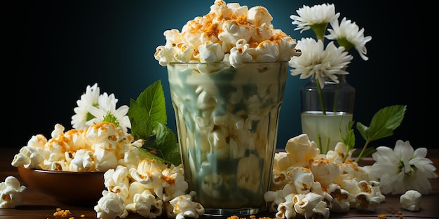 La rue mexicaine ravit les esquites dans une photographie de gobelet en plastique teinté bleu