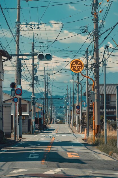 Photo une rue avec un panneau disant 