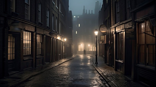 Une rue sombre à Londres